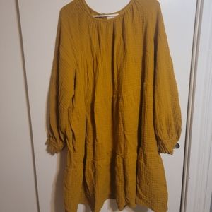 Dark yellow long sleeve dress